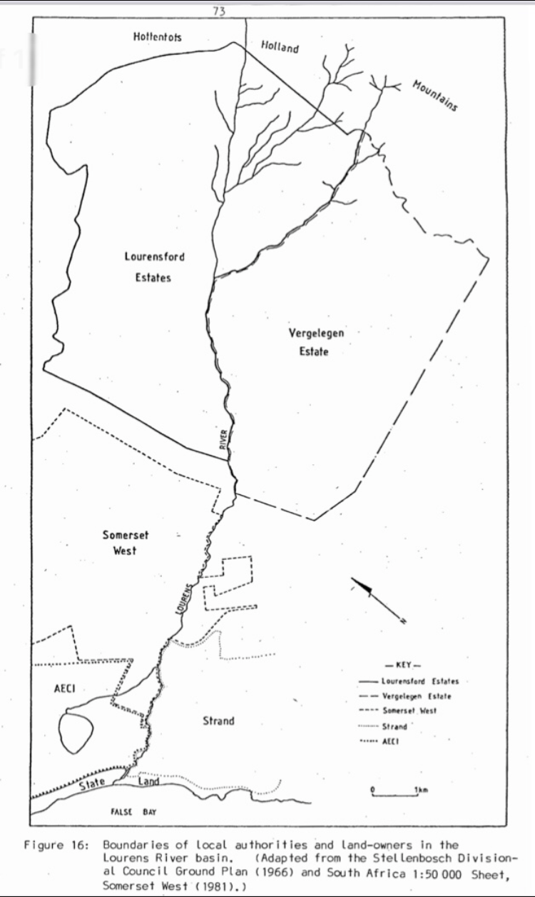 Lourens River map